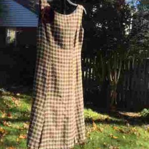 Moods Brown-Cream Plaid Dress